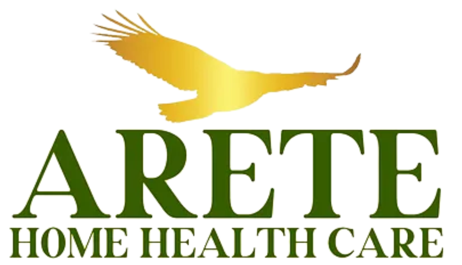 A green and yellow logo for the arete health care.